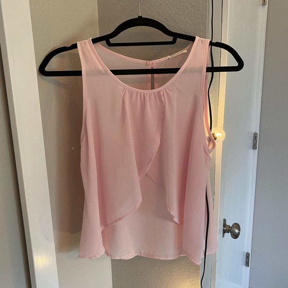 Pink tank top blouse, size S